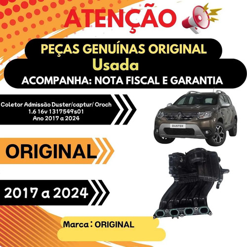 *coletor Admissão Duster/captur/ Oroch 1.6 16v 1317549s01 - Imagem 6