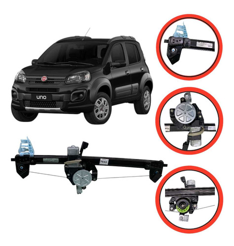 Máquina Vidro Elétrica Dianteira Direita Uno Vivace 11 A 20 - Imagem 1