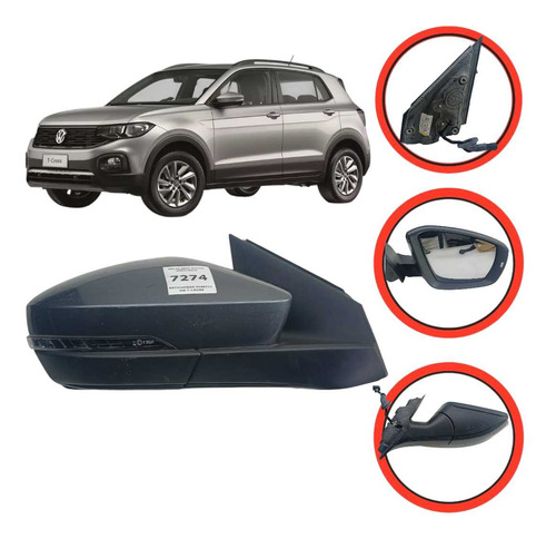 Retrovisor Direito Volkswagen T-cross 2020 A 2024 - Imagem 1