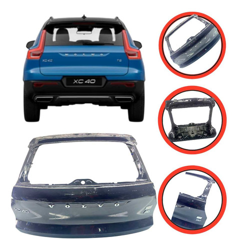 Tampa Mala Volvo Xc40 2018 2019 2020 2021 2022 Original Preto - Imagem 1