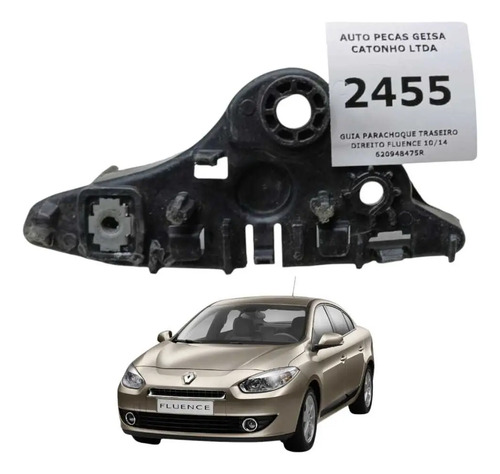 *guia Para-choque Traseiro Direito Fluence 2010 2014 - Imagem 1