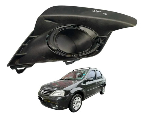 Moldura Milha Direito Renault Sandero Logan 2008 2024 Preto Direito - Imagem 1