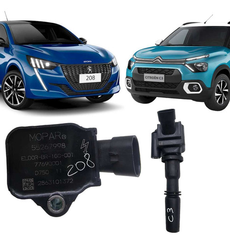 Bobina Ignição Peugeot 208 1.0 3cc 2021 A 2024