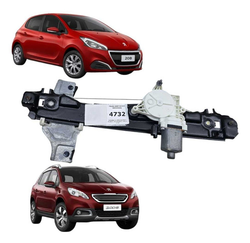 Máquina Do Vidro Traseiro Direito Peugeot 208 2013 A 2020