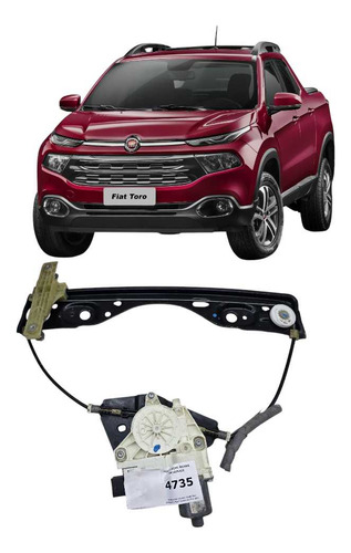 Maquina Vidro Traseiro Direito Fiat Toro 2017 A 2021 Preto