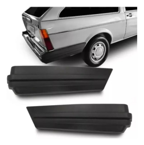 Par Ponteira Parachoque Parati 84 85 86 Traseiro Preta - Imagem 1