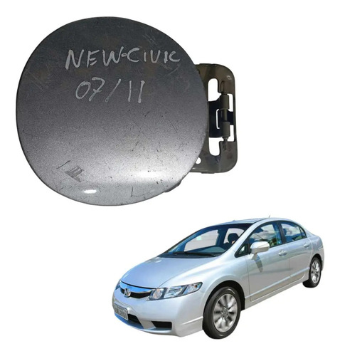 Portinhola Tampa Tanque Combustível New Civic 2007 A 2011 Prateado
