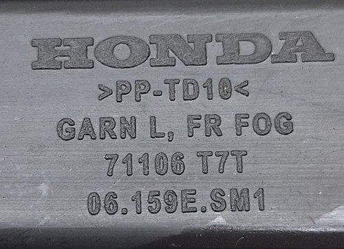 Moldura Grade Farol Milha Lado Esq Honda Hrv 2015 A 2021 Preto Esquerdo - Imagem 10