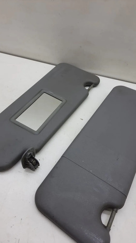 Par Quebra Sol Logan Sandero Cinza Com Espelho 2007-2010 - Imagem 1