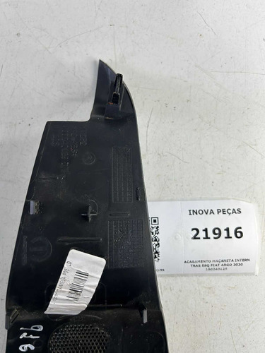 Acabamento Maçaneta Intern Tras Esq Fiat Argo 2020 100240129 Preto Traseira - Imagem 3