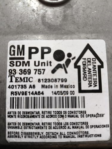 Módulo Air Bag Vectra 2010 - Imagem 2