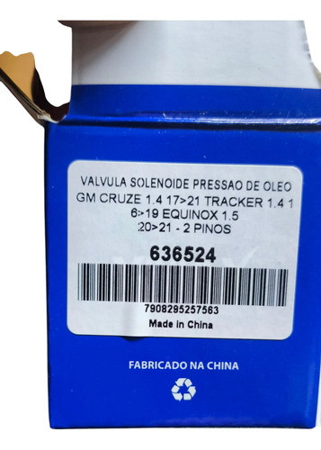 Válvula Solenóide De Pressão Do Óleo Cruze 1.4 Turbo - Imagem 3