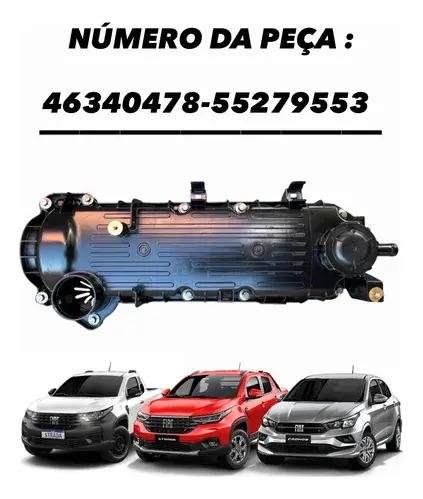Tampa Válvula Fiat Strada Nova 1.3 Firefly 2021 Até 2025 Preto - Imagem 3