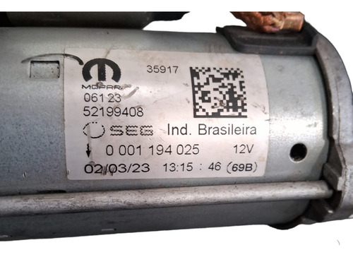 Motor De Arranque Partida Fiat Pulse 1.0 Turbo 52199408 - Imagem 2