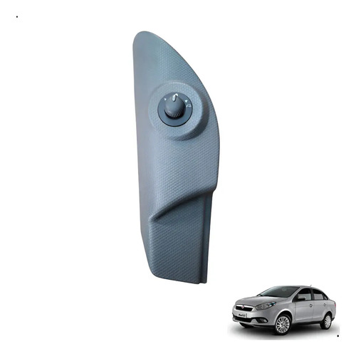 Moldura Interna Retrovisor Esquerdo Fiat Grand Siena 2016 Cinza - Imagem 1