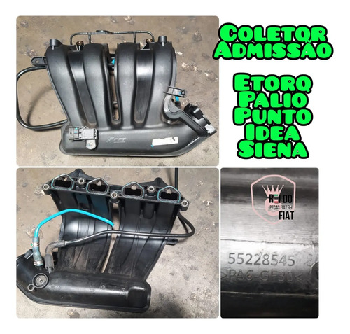 Coletor Admissão Motor Etorq Fiat Palio Idea 1.8 1.6 16v - Imagem 3