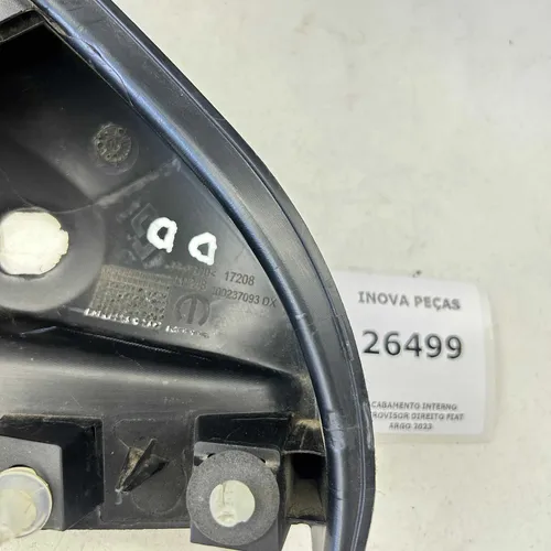 Acabamento Interno Retrovisor Direito Fiat Argo 2023 Preto - Imagem 3
