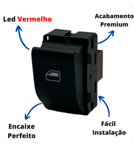Botão Interruptor De Vidro Traseiro Gol Fox Voyage Original - Imagem 2