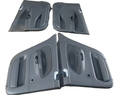 Kit Jogo Forro Portas Tecido Vw Gol Voyage G5/g8 Preto Preto Maçaneta Cinza