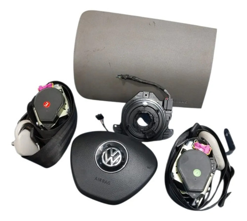 Kit Airbag Fox Crossfox  2015 A 2020 Bolsa Volante 2 Travas Bolsa Volante Preta/ Bolsa Airbag Cinza - Imagem 1
