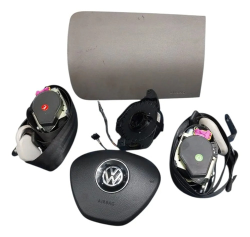 Kit Airbag Fox Crossfox  2015 A 2020 Bolsa Volante 2 Travas Bolsa Volante Preta/ Bolsa Airbag Cinza - Imagem 2