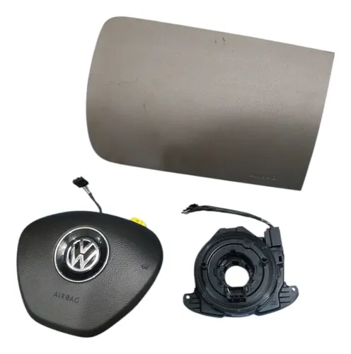 Kit Airbag Fox Crossfox  2015 A 2020 Bolsa Volante 2 Travas Bolsa Volante Preta/ Bolsa Airbag Cinza - Imagem 5