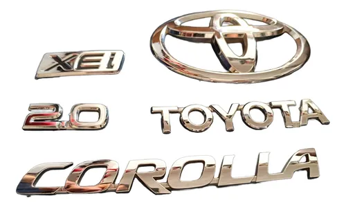 Kit Emblema Letreiro Toyota Corolla Xei 2.0 2009 A 2014 Orig Prateado - Imagem 3