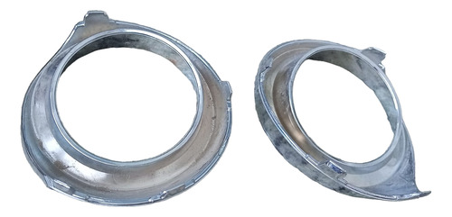 Par Moldura Farol Milha Renault Logan Sandero 2014-2019 Orig Prateado Ambos Lados - Imagem 2
