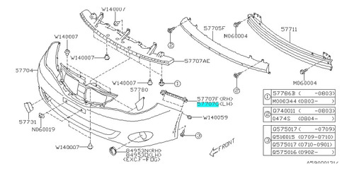 Guia Parachoque Dianteiro Esquerdo Subaru Impreza 2008-2011 - Imagem 4