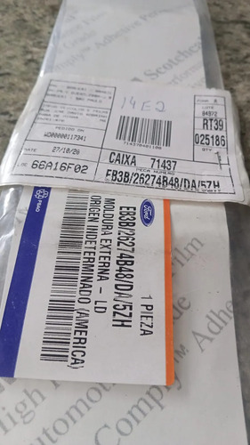 Faixa Adesivo Coluna Porta Tras Direita Ford Ranger 2013-23 Preto - Imagem 5