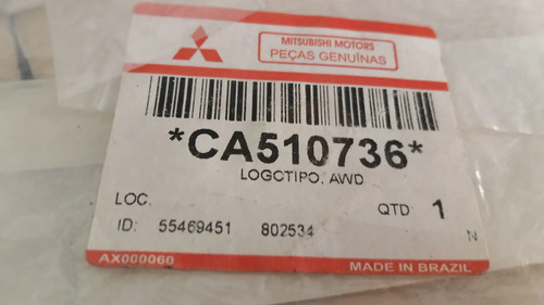 Emblema Adesivo Resinado Awd Asx Outlander Original 3 - Imagem 2