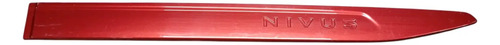 Friso Para Porta  Volkswagen Nivus 2021 A 2023 Traseiro Esq Vermelho - Imagem 2