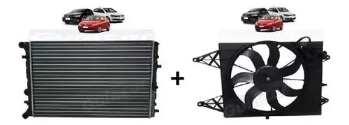 Radiador Ventoinha Gol Saveiro Voyage Fox G5 G6 G7 Com Ar - Imagem 1