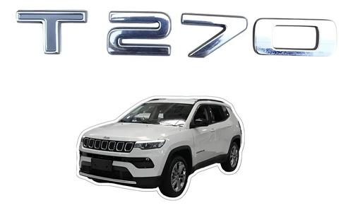 Emblema Traseiro T270 Jeep Compass Renegade Sport Longitude Cromado - Imagem 2