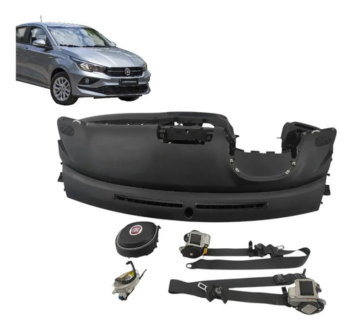 Kit Airbag Argo Cronos 2018 A 2022 Preto - Imagem 1