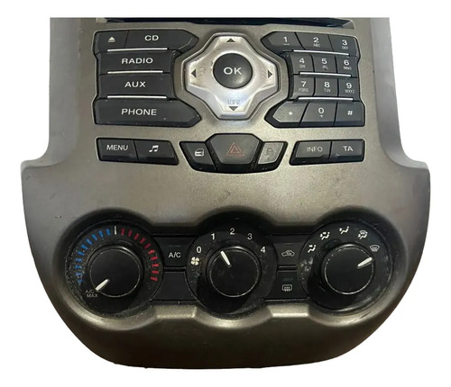 Moldura Painel Som Ar Condicionado Ranger 2013 A 2015 Cinza-escuro