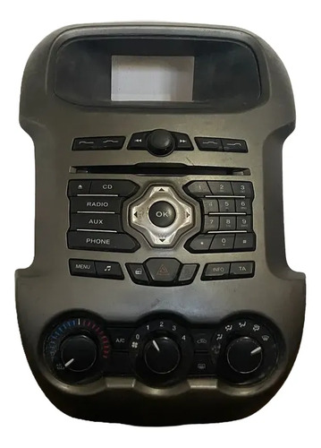 Moldura Painel Som Ar Condicionado Ranger 2013 A 2015 Cinza-escuro - Imagem 3