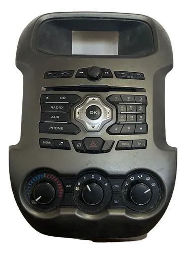 Moldura Painel Som Ar Condicionado Ranger 2013 A 2015 Cinza-escuro - Imagem 4