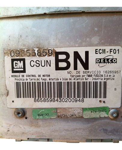 Módulo  Injeção  Eletrônico Ecm Gm Corsa 09355859 16265957 - Imagem 4