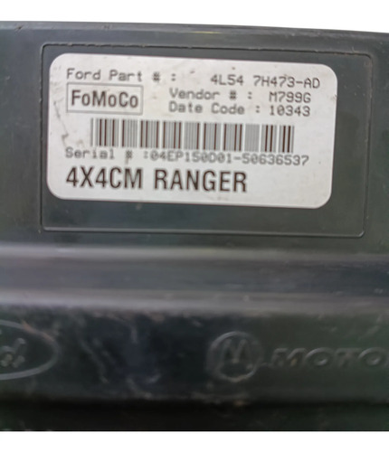 Módulo De Controle Tração 4x4cm Fomoco 4l54 7h473 Ad Ranger - Imagem 5