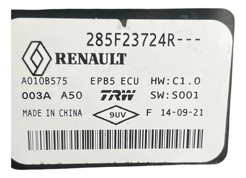 Módulo Freio De Mão Elétrico Renault 285f23724r Epb Trw Orig - Imagem 2