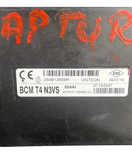Módulo Bcm Renault Kwid Duster Original 284b13555r T4 N3vs - Imagem 2