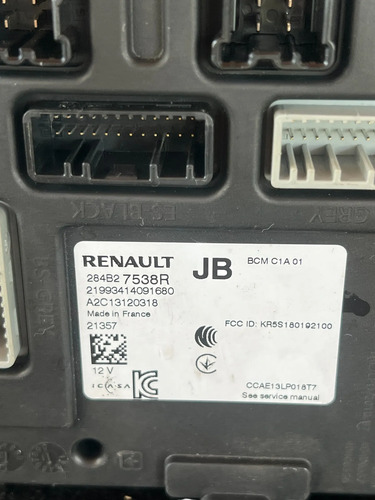 Módulo Bcm Renault Zoe 2020/2022 Original - 284b27538r - Imagem 2