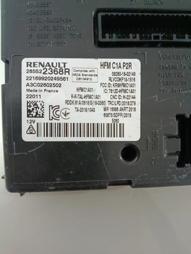 Módulo Conforto Hfm Renault Duster Captura 285903107r - Imagem 3