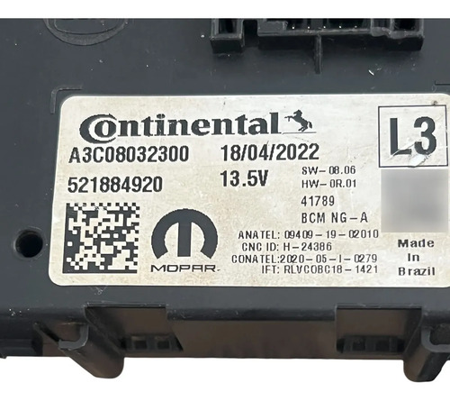 Módulo Bcm 521884920  Fiat Argo Cronos Pulse Jeep Renegade - Imagem 2