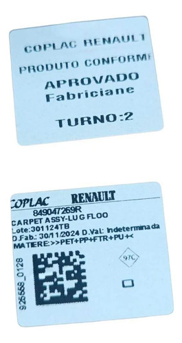 Tapete Carpete Porta Malas Kwid 2023 2024 2025 849047269r Preto - Imagem 5
