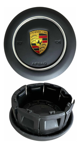Capa Airbag Porsche Couro Preto - Imagem 1