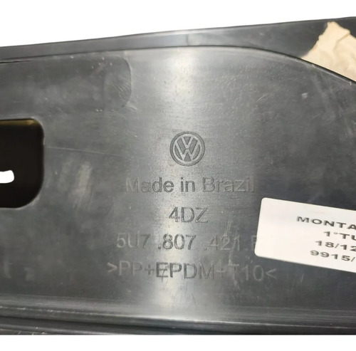 Para-choque Traseiro Volkswagen Saveiro G6 2013 2016 Preto