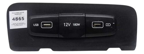 Tomada Carregador Hyundai Creta 22/24 Com Usb 1.0 12v Turbo Preto
