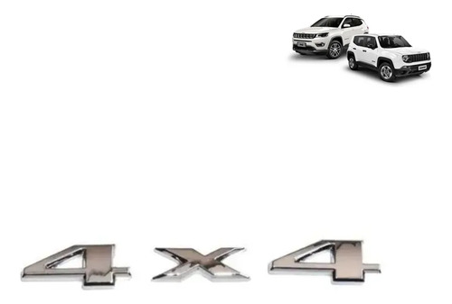 Emblema 4x4 Para Jeep Renegade Grand Cherokee Compass Preto